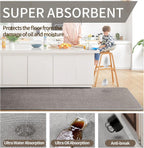 Water Absorbent Runner Rugs for Kitchen, Kitchen Mat in Front of Sink, Oil Absorbent Kitchen Mats for Floor,Non-Slip Kitchen Rugs,Durable Kitchen Mats，17X30 Gray Kitchen Rugs,