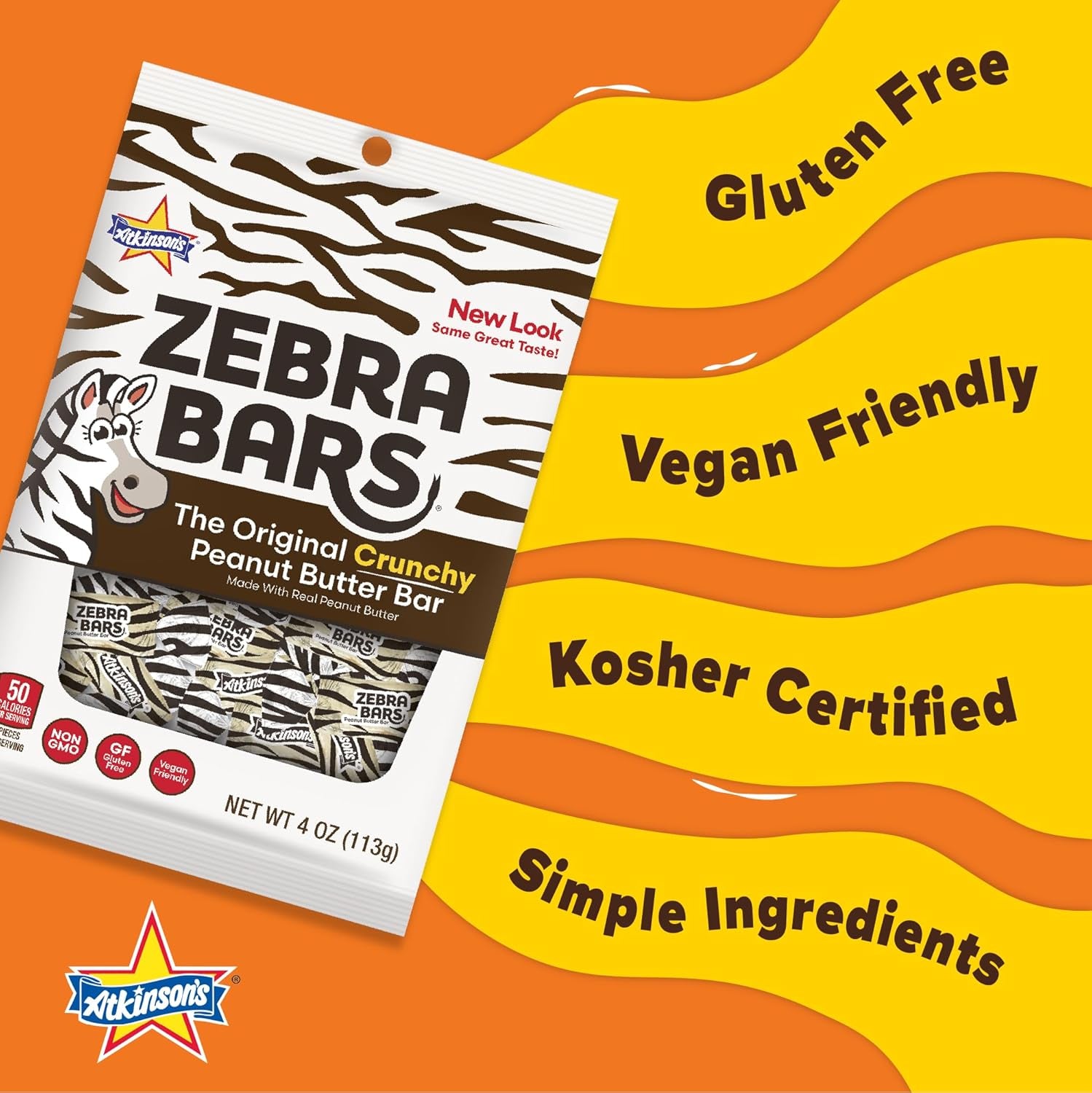 Peanut Butter Bars Crunchy Crispy Candy, 2 Lb Family Size Bag | Family Size Wrapped Bites, Gluten Free, Kosher, Vegan. a Nostalgic Texas Treat since 1932.