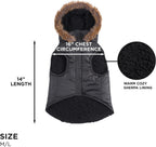 Juicy Couture Faux Fur Hooded Pet Jacket for Dogs and Cats - Medium/Large