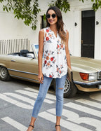 Womens Tank Tops V Neck Sleeveless Summer Shirts Loose Casual Tops Blouses (M-3XL)