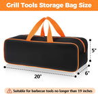Grill Utensil Storage Bag for Outdoor Grilling, 20 X 6 X 5 In, Black | 1680D Oxford Fabric, Large Capacity Grill Tool Storage Bag, Accessories Storage Compatible with Blackstone Griddle