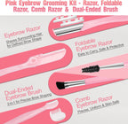 Eyebrow Kit, 17 in 1 Tweezers for Women Facial Hair, Hair Scissors with Comb, Eyebrow Trimmer, Brow Brushes, Hair Tools Travel Bag, Professional Grooming Tweezer Set