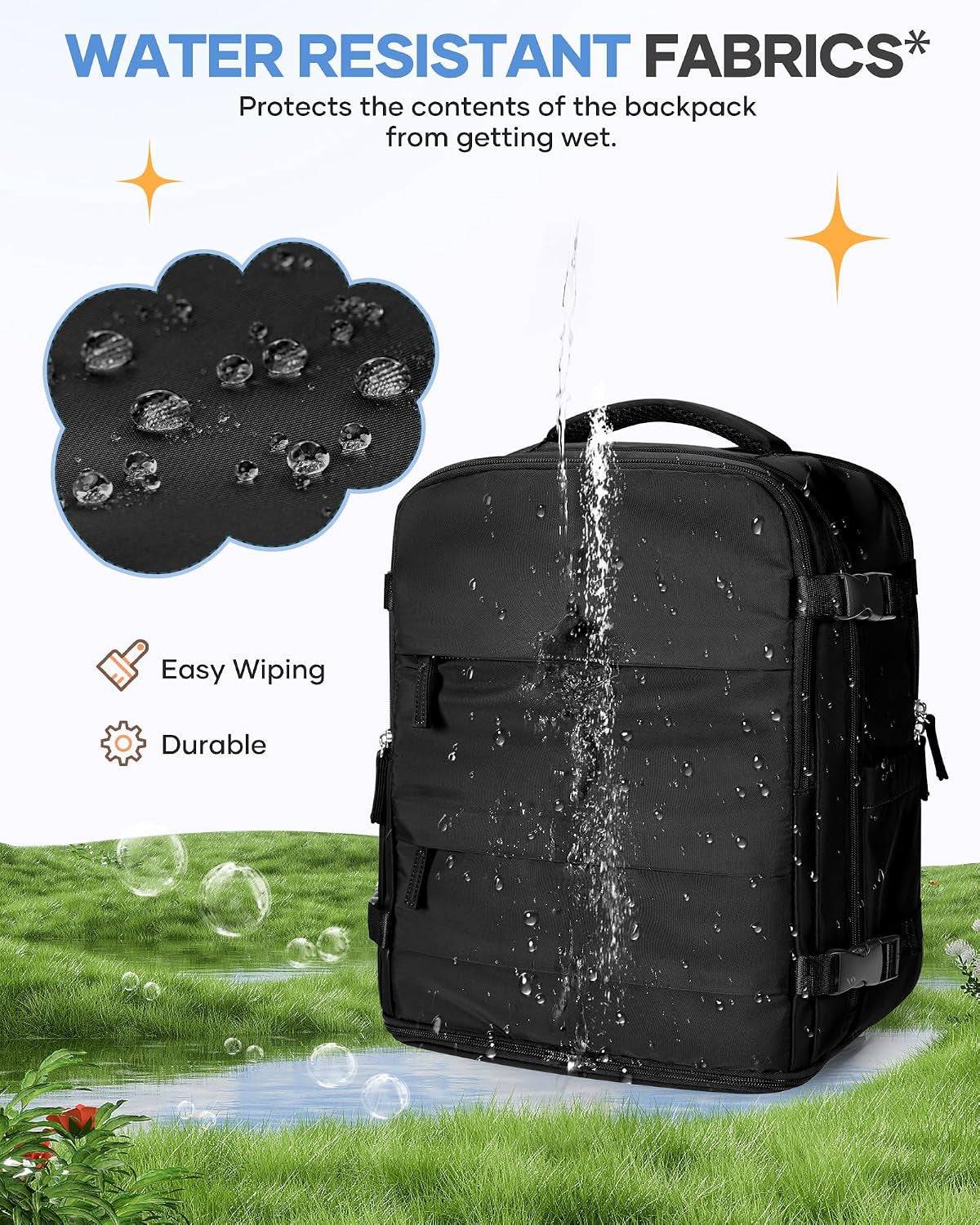 Large Black Travel Backpack Carry on Flight Approved Mochila De Viaje Personal Item Backpack for Airlines Frontier Airlines Personal Item Bag Large Backpacks for Travel Backpacks for Men Women