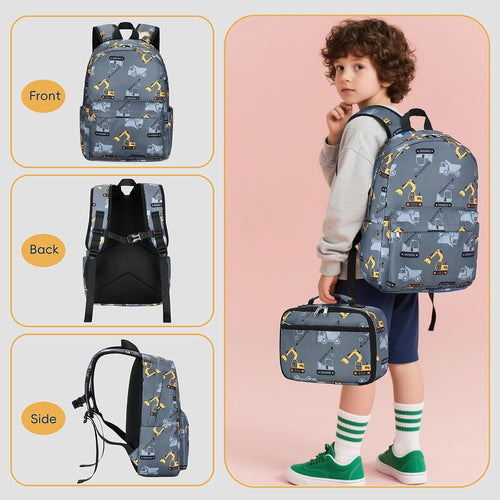 Backpack for Kids, Boys Girls Preschool Backpacks with Lunch Box Toddler Kindergarten School Bookbag Set