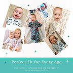 Posh Peanut Footie Pajamas for Baby Girls – Sleepers in Ultra-Soft Viscose from Bamboo with 2-Way Zipper & Ruffle Trim