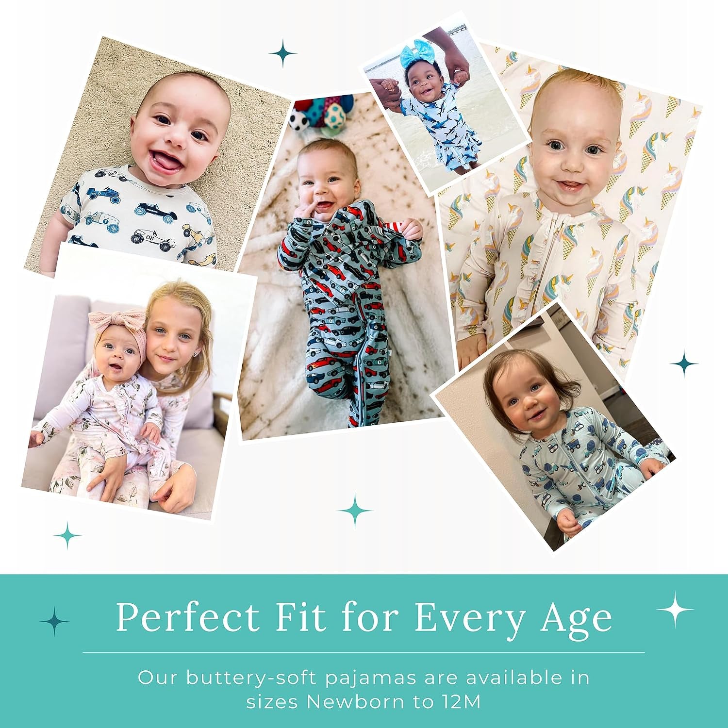 Posh Peanut Footie Pajamas for Baby Girls – Sleepers in Ultra-Soft Viscose from Bamboo with 2-Way Zipper & Ruffle Trim