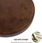 round Decorative Tray Farmhouse Kitchen Decor Soap Dish, 8" Walnut | Waterproof, Lightweight, Easy Clean, Wood Riser Pedestal Stand Accessories for Office Desk, Vanity, Counter, Sink