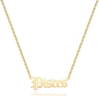 18K Gold Plated Astrology Necklace for Women Jewelry,12 Zodiac Pendant Horoscope Constellations Necklace