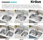 KRAUS Premier 32-Inch Undermount 50/50 Double Bowl 18-Gauge Stainless Steel Kitchen Sink with Strainers (X2), KBU22