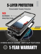 Vanguard Compatible with Samsung Galaxy S21 Case, Military Grade Full-Body Rugged with Built-In Kickstand [Screenless Version] (Black)