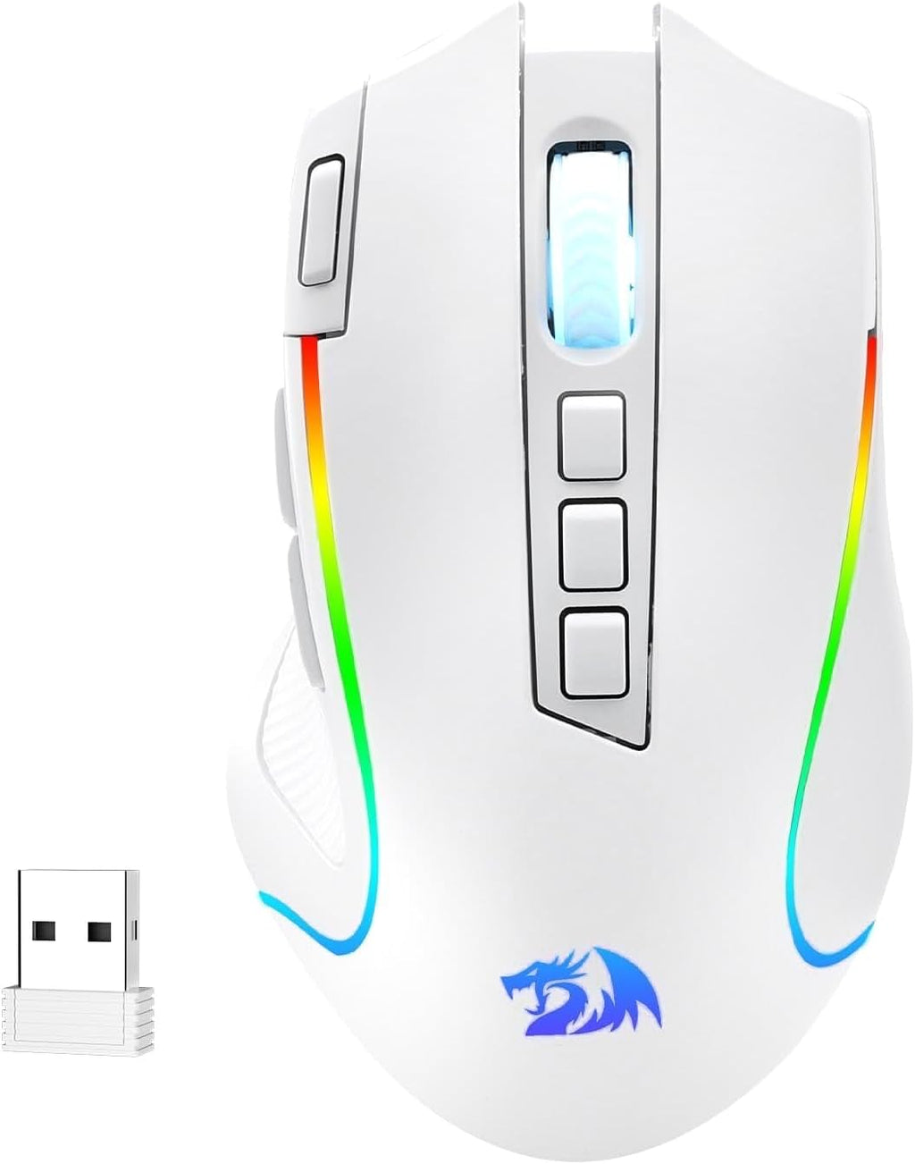 M612 Wireless RGB Optical Gaming Mouse 8000 DPI Remapping Keys | Cable-Free 0 Delay, Redefine Keybinding Macro, Vibing Backlight, Ergonomic Grip Body Comfort