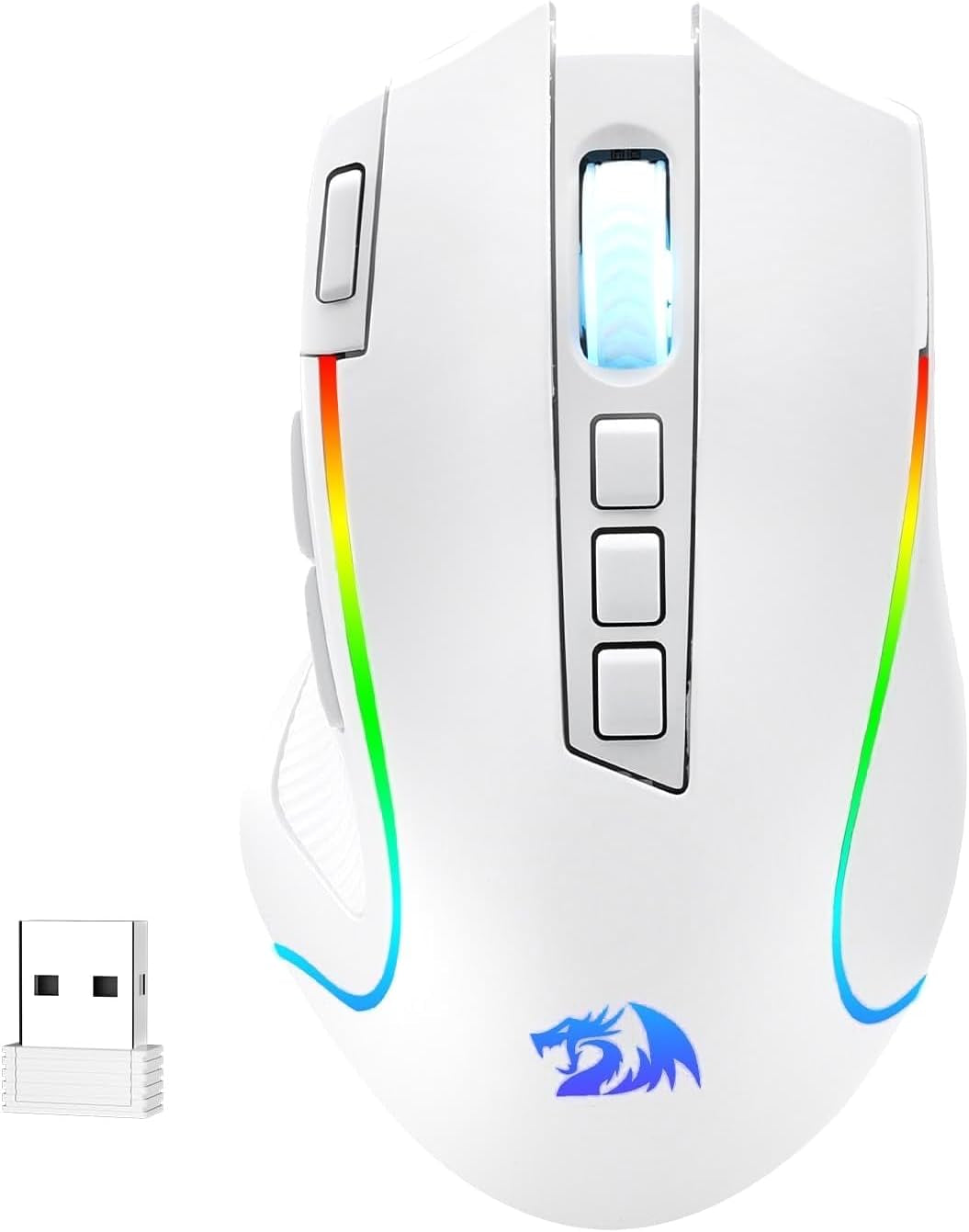 M612 Wireless RGB Optical Gaming Mouse 8000 DPI Remapping Keys | Cable-Free 0 Delay, Redefine Keybinding Macro, Vibing Backlight, Ergonomic Grip Body Comfort