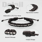Fathers Day Gift, Gifts for Men Morse Code Bracelets for Men 2026 Graduation Gifts Mens Bracelet for Him Boyfriend Husband Leather Bracelet Motivational Birthday Jewelry Stocking Stuffers