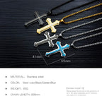 Men'S Cross Pendant Necklace Large Stainless Steel Cross Pendant Necklace for Men Women
