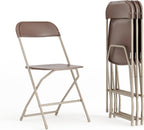 Hercules Series Plastic Folding Chair - Brown - 4 Pack 650LB Weight Capacity Comfortable Event Chair-Lightweight Folding Chair