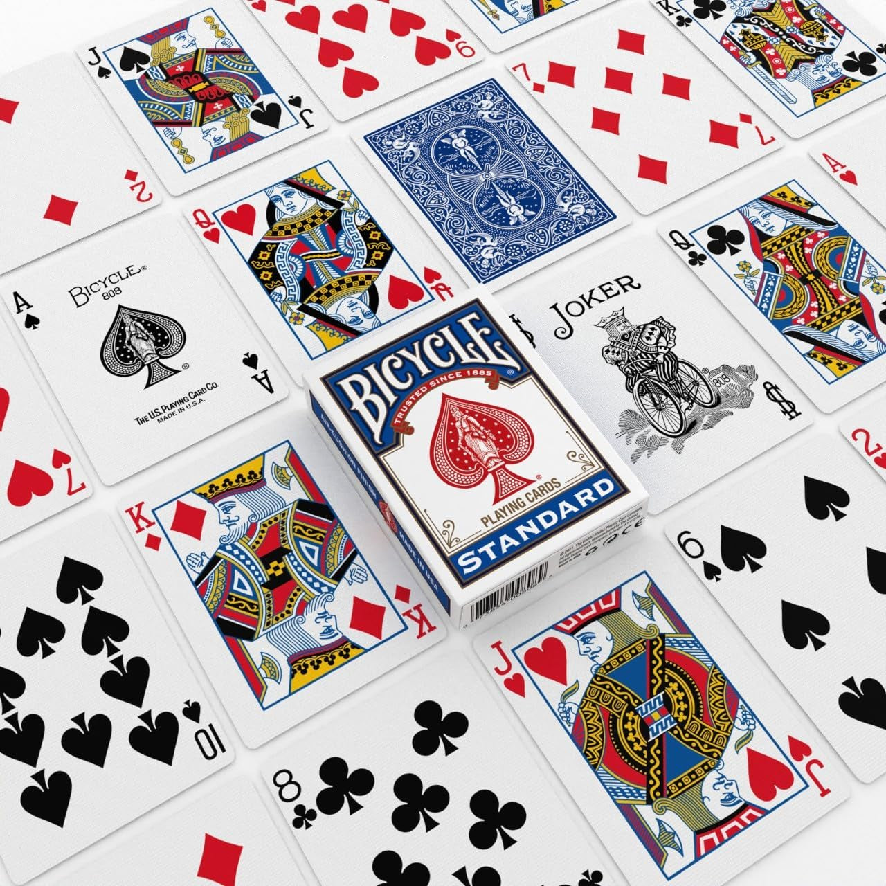 Rider Back Playing Cards 12 Pack Poker Size Standard Index | Air Cushion Finish for Smooth Shuffling, Made in USA, 6 Red and 6 Blue Decks, Ideal for Poker and Blackjack