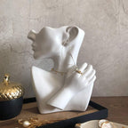 Ceramics Statue Flower Vase Face Pots Bust Head Shaped for Birthday Gifts Home Office Decoration (White) | Greek Sculpture Style, Home Office Decoration, Statue Design