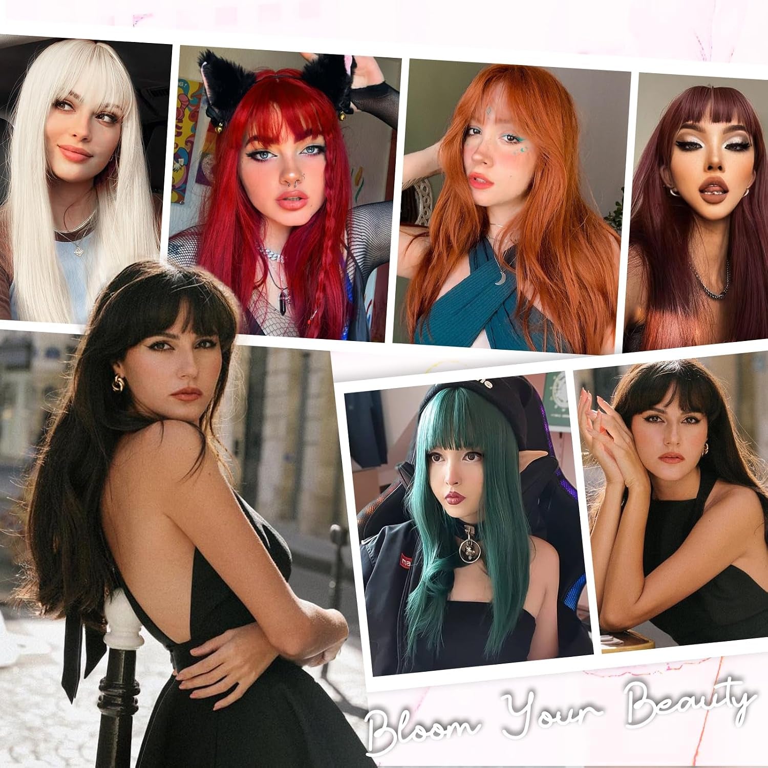 Platinum Blonde Wig with Bangs 24Inch Long Straight Wigs for Women | Natural Looking Synthetic Wig,Suitable for Daily Wear,Party,Halloween and Cosplay,Beginner-Friendly,Lightweight and Soft