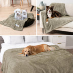 Fluffy Sherpa Waterproof Dog Blanket for Small Pet Cat, 24X32 Taupe | Soft & Warm & Washable; Leafproof Couch Sofa Protector for Small Medium Large Pet; Pee Proof Cover for Crate Kennel Car Seat