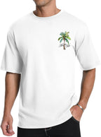 Mens Malibu Vibe Palm Tree California Casual Short Sleeve T-Shirt | Perfect for Surf Travel Great for Beach Lovers West Coast Fans.
