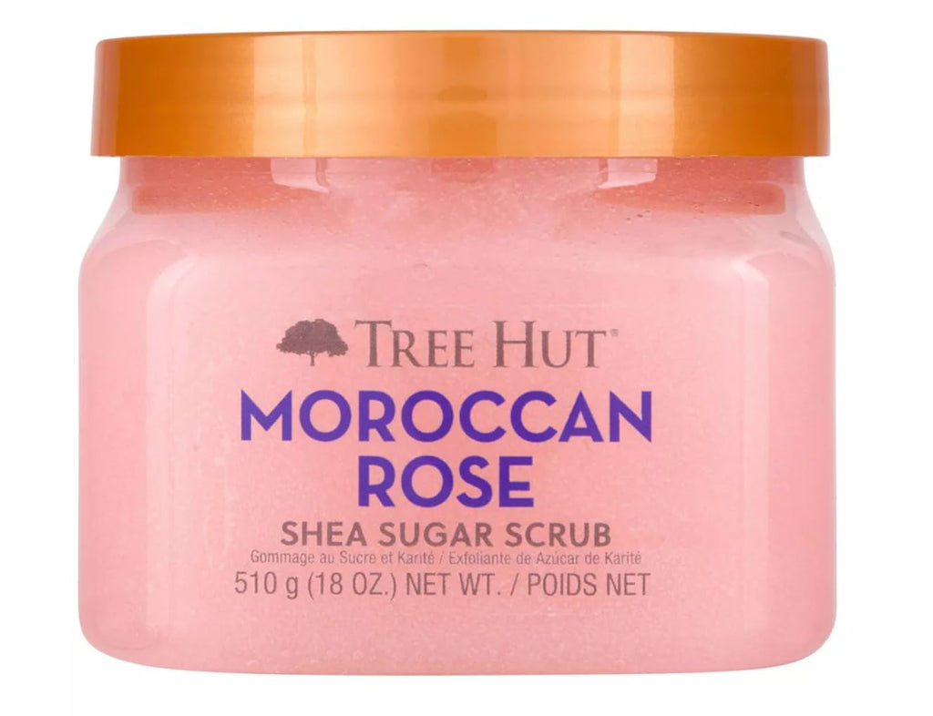 Moroccan Rose Shea Sugar Scrub, Exfoliating & Hydrating Body Scrub with Shea Butter & Essential Oils, Smooth & Soften Skin, Holiday Gift & Stocking Stuffer, 18 Oz