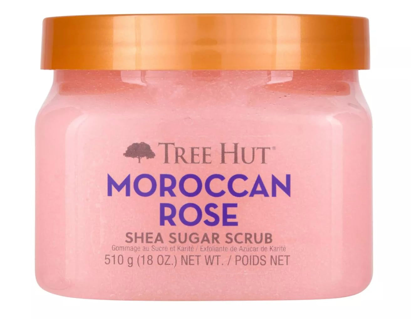 Moroccan Rose Shea Sugar Scrub, Exfoliating & Hydrating Body Scrub with Shea Butter & Essential Oils, Smooth & Soften Skin, Holiday Gift & Stocking Stuffer, 18 Oz