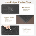 anti Fatigue Kitchen Mats for Floor 20"X60", Cushioned Standing Mat | Non Slip Waterproof Kitchen Runner Rug, Heavy Duty Padded Foam Comfort Mat Floor Carpet for Standing Desk, Laundry, Sink