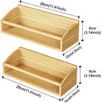 2 Pack Magnetic Spick Rack for Refrigerator, Fridge Organizer Shelf Kitchen Appliances Kitchen Essentials Kitchen Organization Kitchen Storage Kitchen Essentials(Bamboo Wood)
