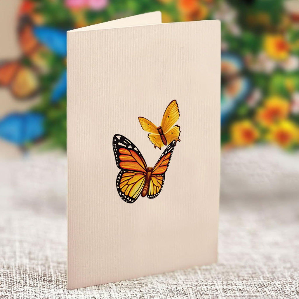 Pop up Cards, Mini Buttercups & Butterflies, 6 Inch Life Sized Forever Flower Bouquet 3D Popup Greeting Card, Birthday Cards, Thank You Card, Blank Notecard & Envelope