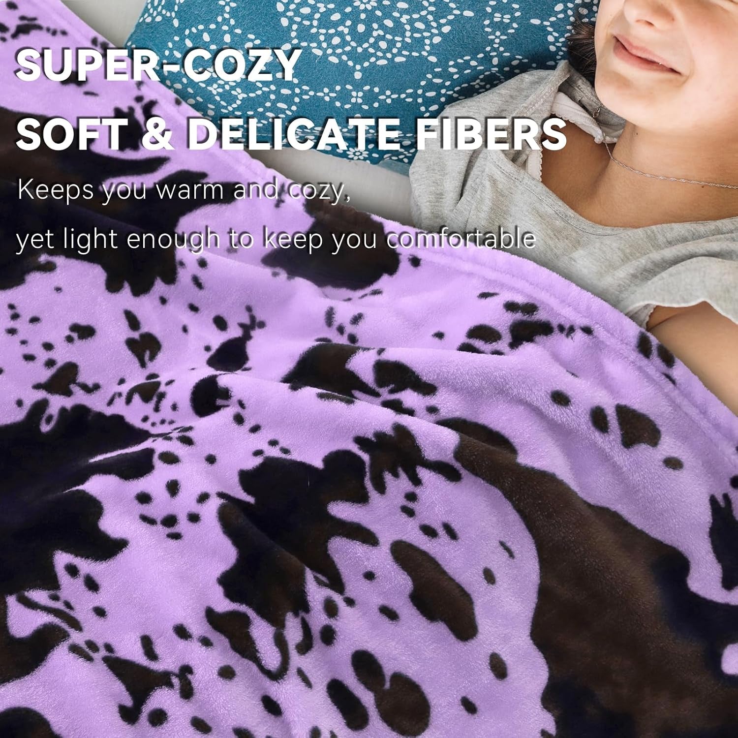 Purple Throw Blanket, 50X60 Inches | for Women Mom Wife Her Girls, Ultra Soft Fuzzy Fleece, Cozy, Teen Girls Home Room Decor