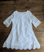 Flower Girl Dress, Lace Dress 3/4 Sleeve Dress