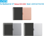Compatible with New Macbook Air 13 Inch Case 2022 2021 2020 M1 A2337 A2179 A1932, Plastic Hard Shell Case with Keyboard Cover for Mac Retina Display with Touch ID, Black, MMA-T13BK+1A