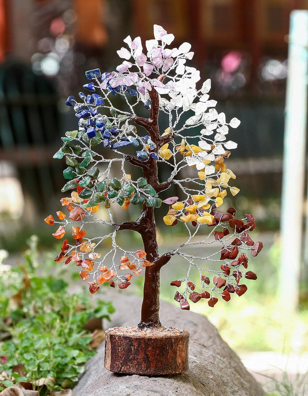 7 Chakra Tree of Life - Birthday Gifts for Women | Gem Tree | Meditation Room Decor Crystal Tree | Spiritual Room Decor | Birthday Gift for Women | 10 Inch 300 Beads