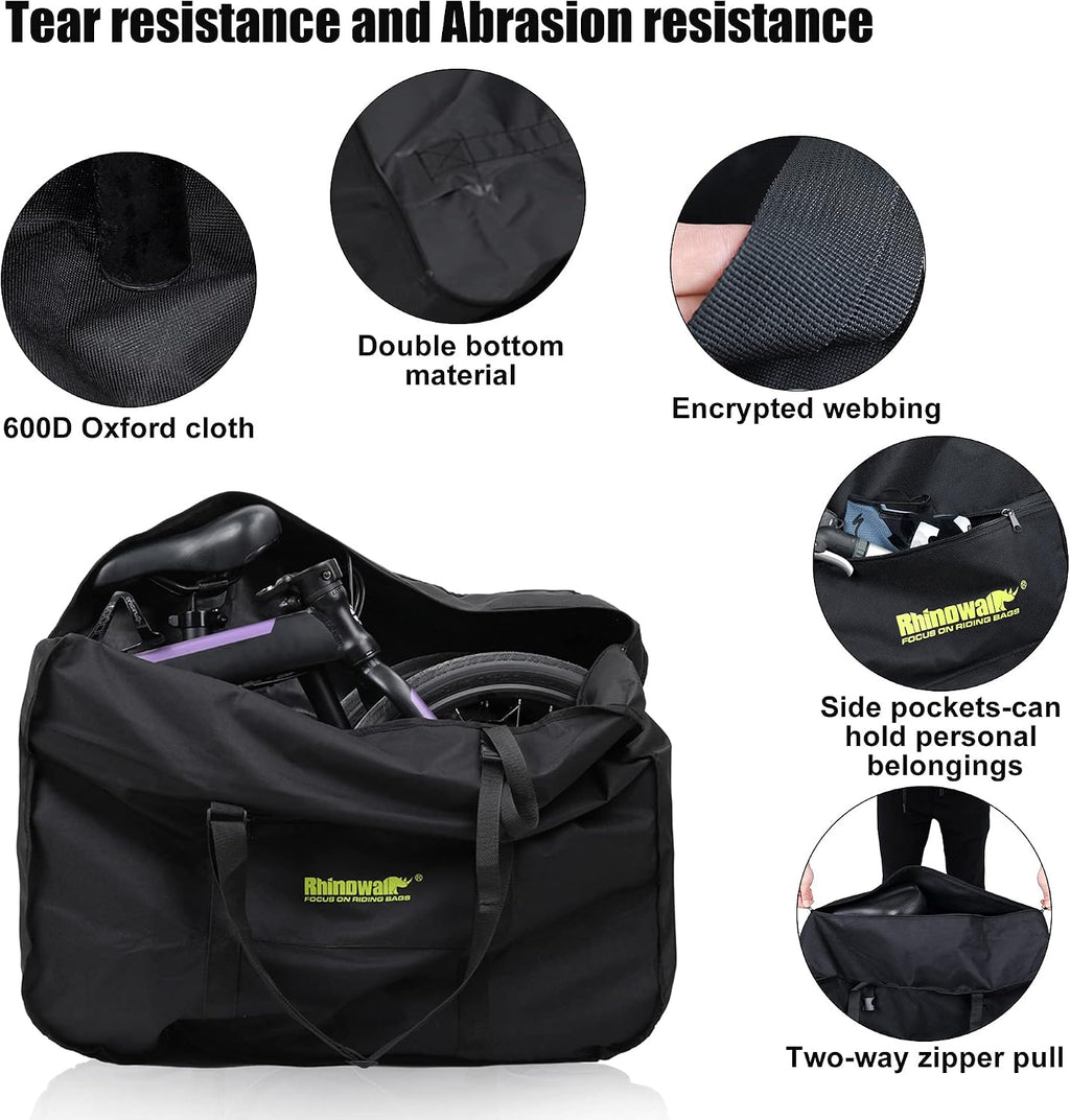 20/26Inch Folding Bike Bag Waterproof Biycle Travel Case Carrying Case Outdoors Bike Transport Bag for Car Train Air Travel
