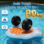 Inflatable Boogie Board for Kids, Penguin Surfboard with Built-In Press Pump, 27.5" Wide Anti-Flip Pool Float, Beach Swim Board with Dual Handles.