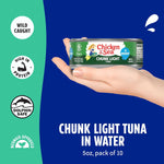 Wild Caught Chunk Light Tuna, 5 Ounce Cans, 10-Count – High Protein 100% Classic Chunk Tuna in Water – Delicious, Easy, Nutritious Ready to Eat Meals