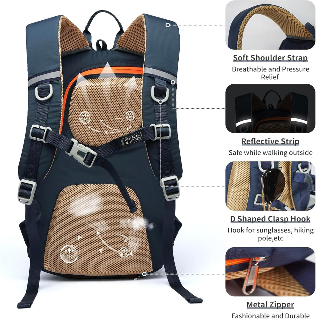 Small Hiking Backpack, 20L Lightweight Travel Backpacks for Men Women, Water Resistant Outdoor Day Pack, Ultralight Camping Daypack Backpacks, Durable Hiking Backpack Fit for Camping.(With Rain-Cover)