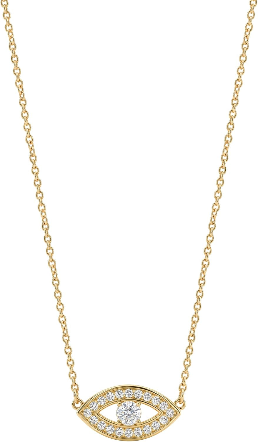 Gold Dainty Evil Eye Necklace for Women 18K Gold Plated Cute Delicate Solitaire Cubic Zirconia Boho Protection Evil Eye Minimalist Simple Necklace