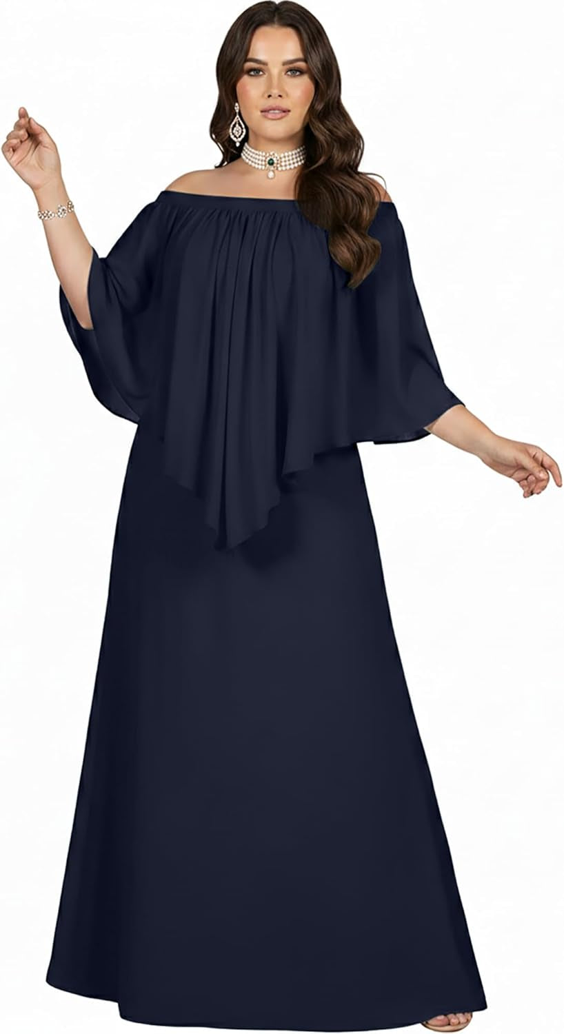 Womens Strapless off Shoulder Flattering Cocktail Maxi Dress Gown