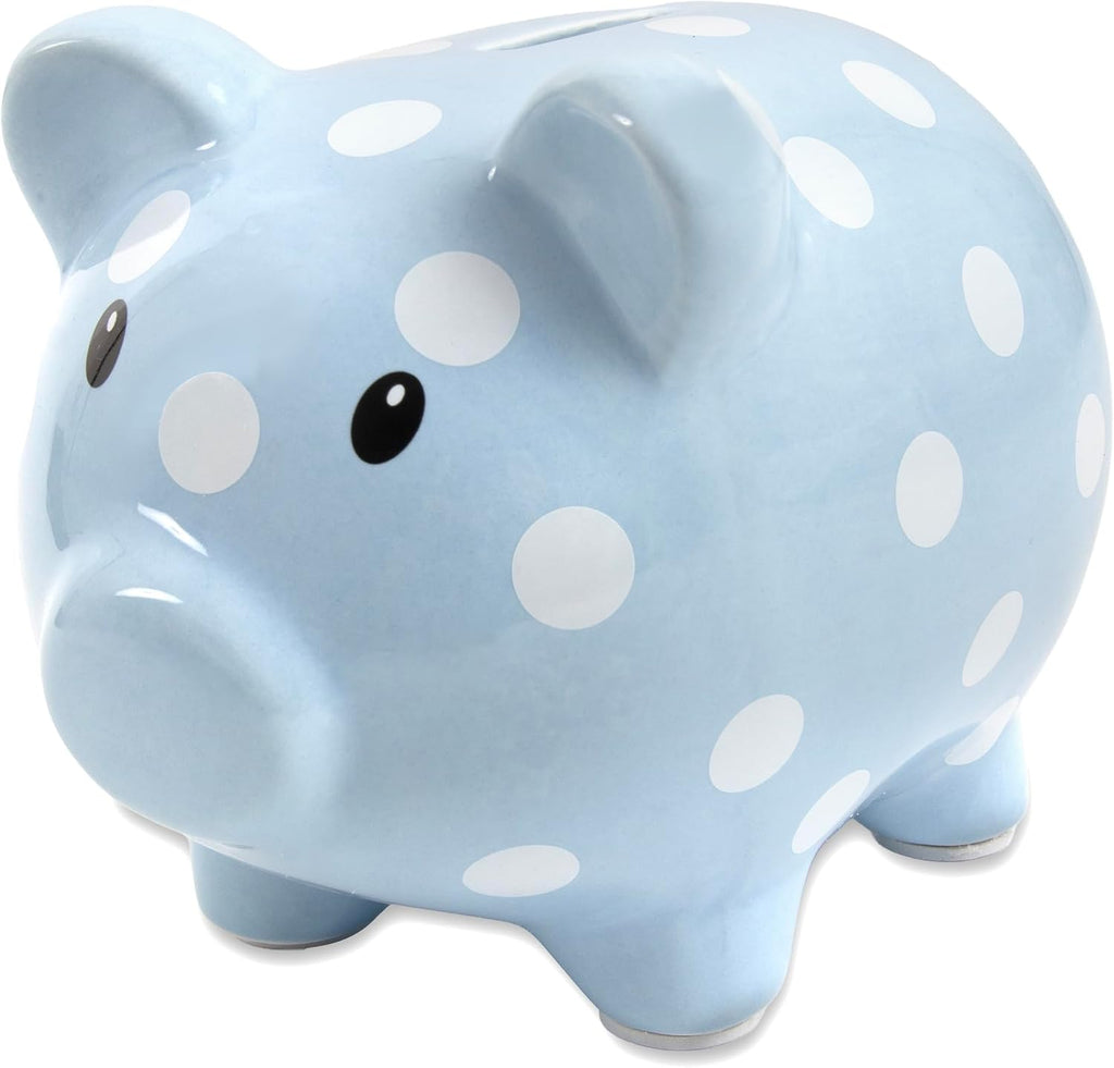 Large Ceramic Piggy Bank for Boys and Girls, Kids Money and Coin Bank, Perfect Baby Nursery Décor, Gift and Newborn Keepsake