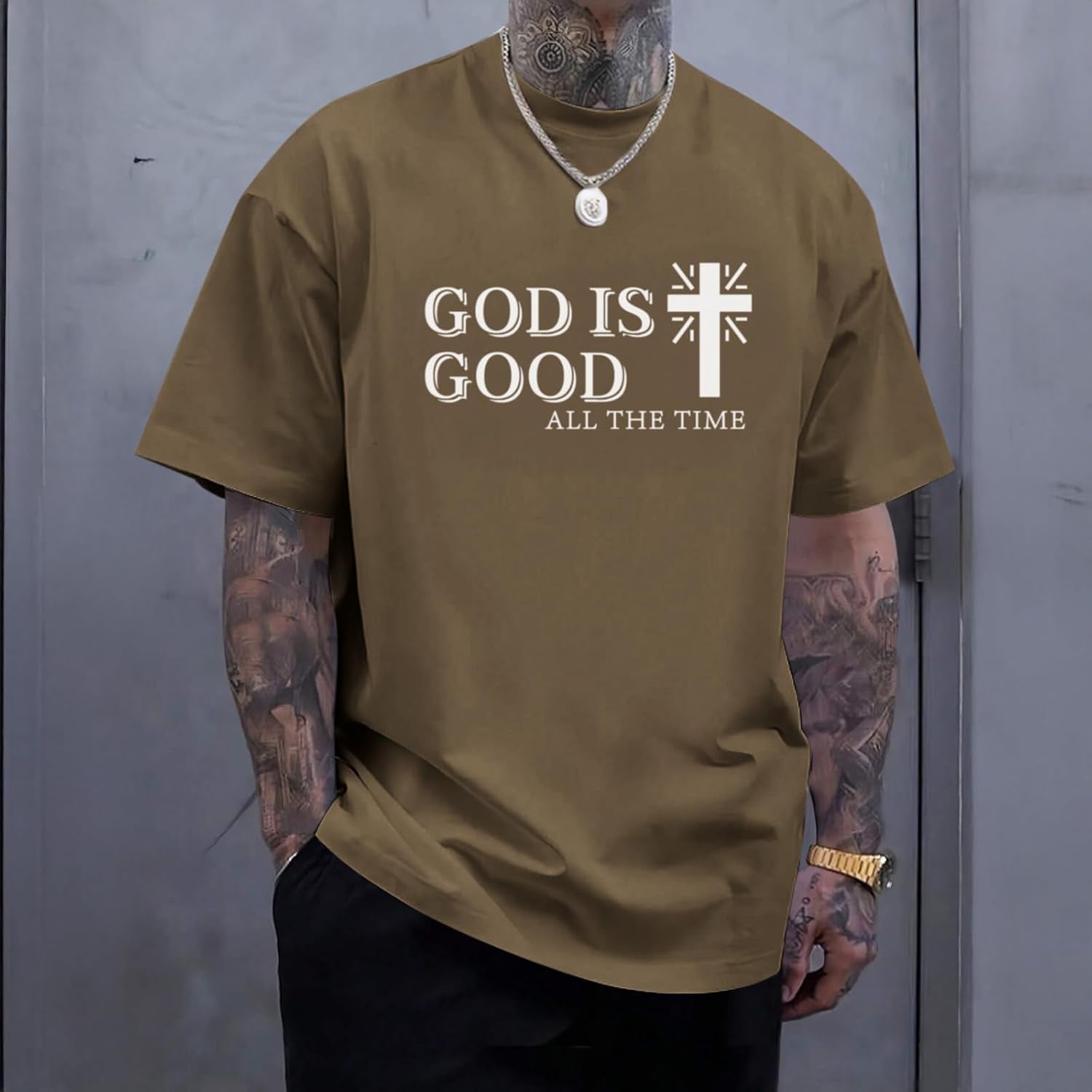 God Is Good Shirt Christian Jesus Cross T Shirts for Men Religious Faith Inspirational Vintage Oversized Graphic Tees