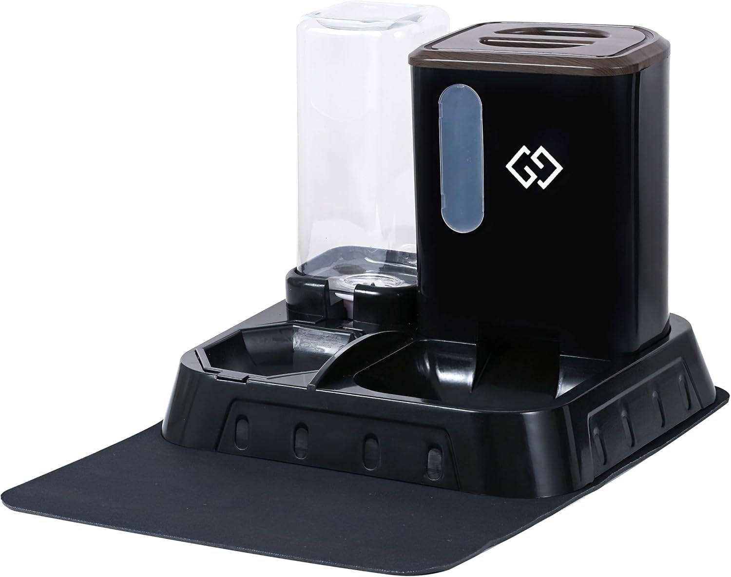 Gravity Cat Feeder & Automatic Water Dispenser – 3-In-1 Cat Feeding Station with Absorbent Feeding Mat, Spill-Proof Automatic Cat Feeder for Indoor Cats, Small Dogs & Multi-Pet Homes