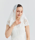 Lace Mantilla Veil Soft and Comfortable 7 Colors Spanish Style Rose Lace Veil Head Covering D Shape