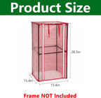 28.3" X 15.4" X 15.4" Tomato Cages Plant Greenhouse Cover, PE Tomatoes Red Greenhouse with Zipper Door, Tomato Trellis Plant Support Protector Cover for Garden Climbing Plants (NO Frame Included)