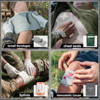 IFAK Trauma Kit with Tourniquet, Israeli Bandage, Splint, Tactical First Aid Kit for Car, Camping, Hiking and Travel with Molle Bag (66 Pack)