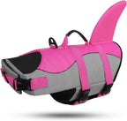 Dog Life Jacket - Pet Safety Vest for Swimming & Boating, Shark Life Jacket with Floatation, Dog Lifesavers Swimsuits for Small Medium Large Dogs (Pink, L)