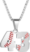 Inspiration Baseball Jersey Number Necklace Stainless Steel Charms Number Pendant for Men Women