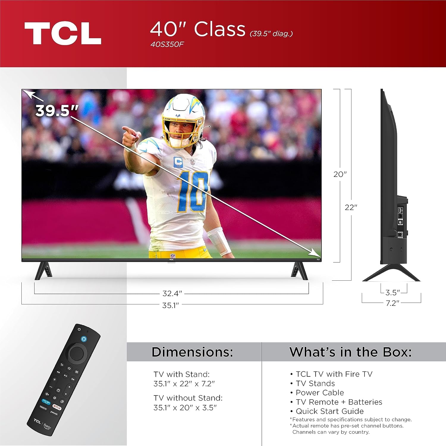 40-Inch Class S3 1080P LED Smart TV with Fire TV (40S350F, 2023 Model), Alexa Built-In, Apple Airplay Compatibility, Streaming FHD Television,Black
