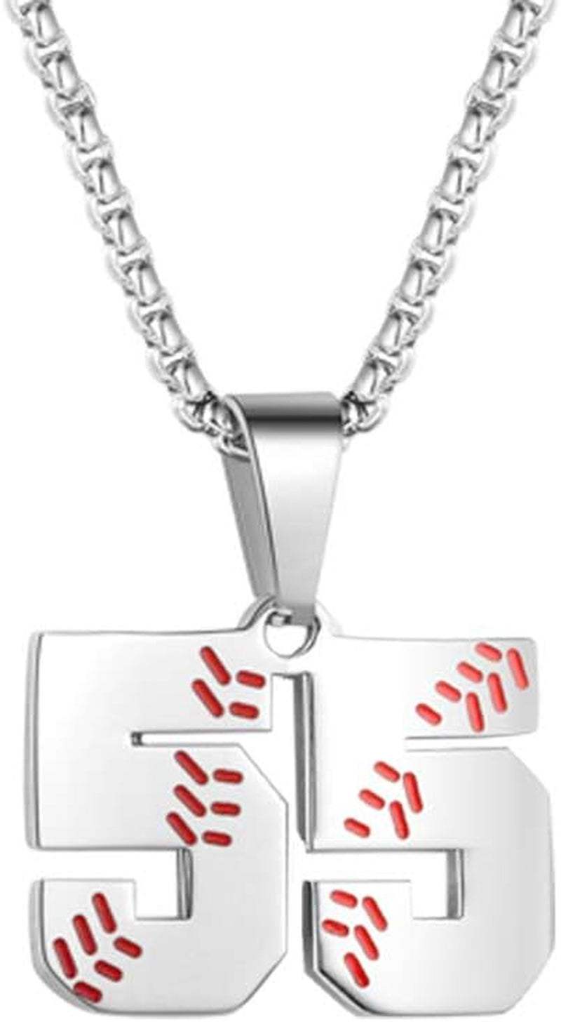 Inspiration Baseball Jersey Number Necklace Stainless Steel Charms Number Pendant for Men Women