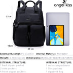 Backpack Purse for Women Soft Washed Leather Multi Pocket Casual Travel Backpacks…
